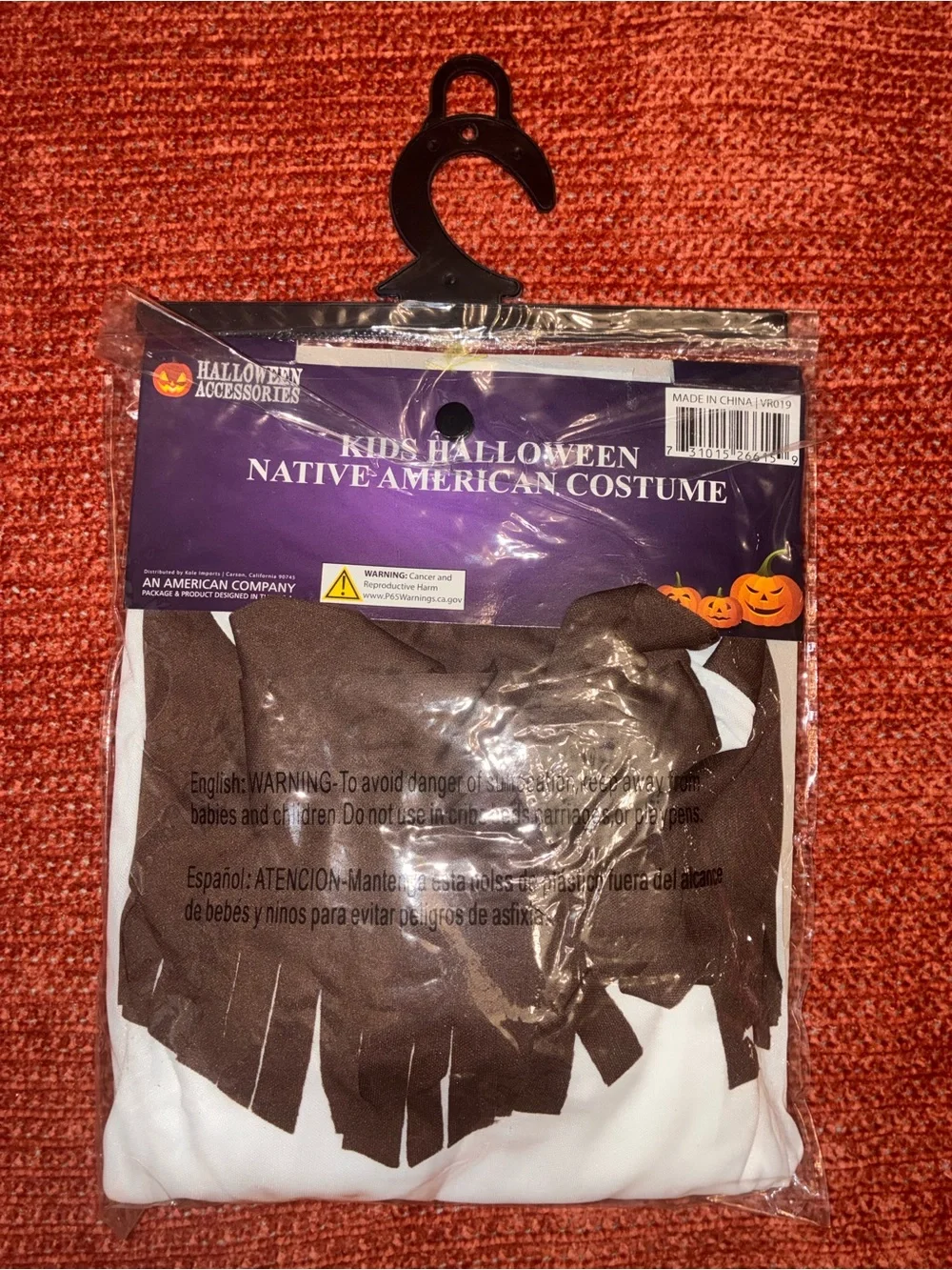 Kids Halloween Native American Costume - Cream and Brown
